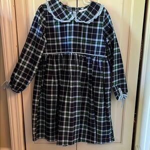 Plaid Long Sleeve Dress with Peter Pan Collar